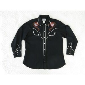 Vintage H Bar C California Ranchwear Pearl Snap Shirt Bald Eagle 17 1/2